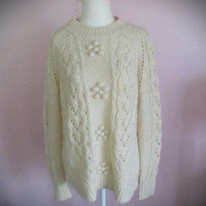 Size L - J. CREW Beige/Cream Long Sleeve Sweater